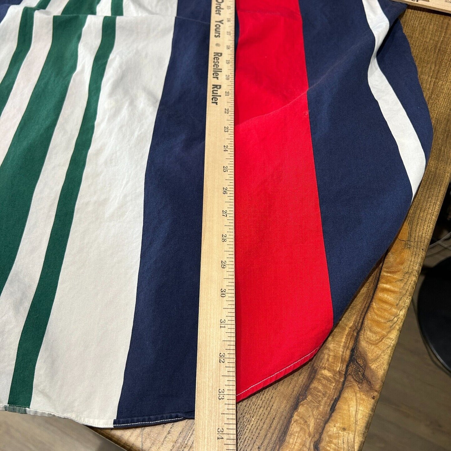 VINTAGE | Nautica Vertical Striped Short Sleeve Button Down Shirt sz XL