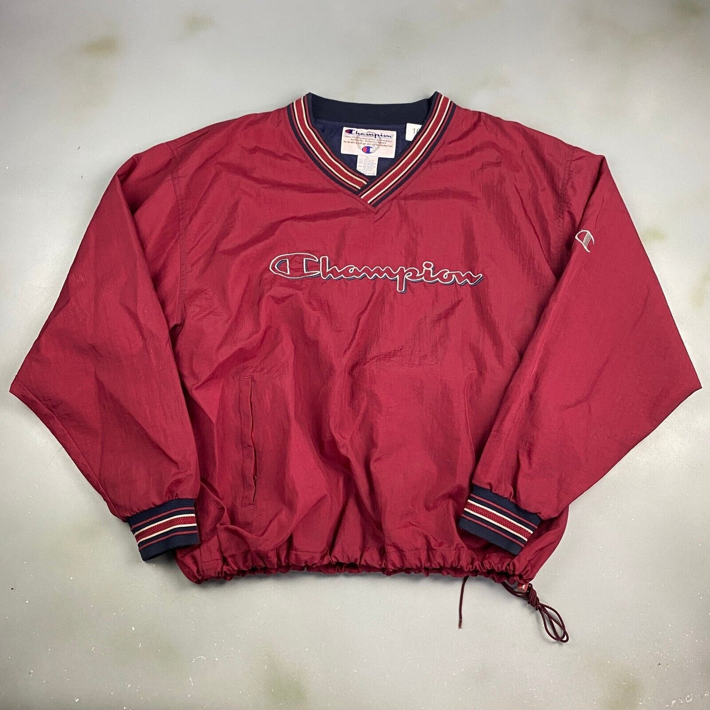 VINTAGE 90s Champion Big Logo Pullover Windbreaker Jacket sz XL Men Adult