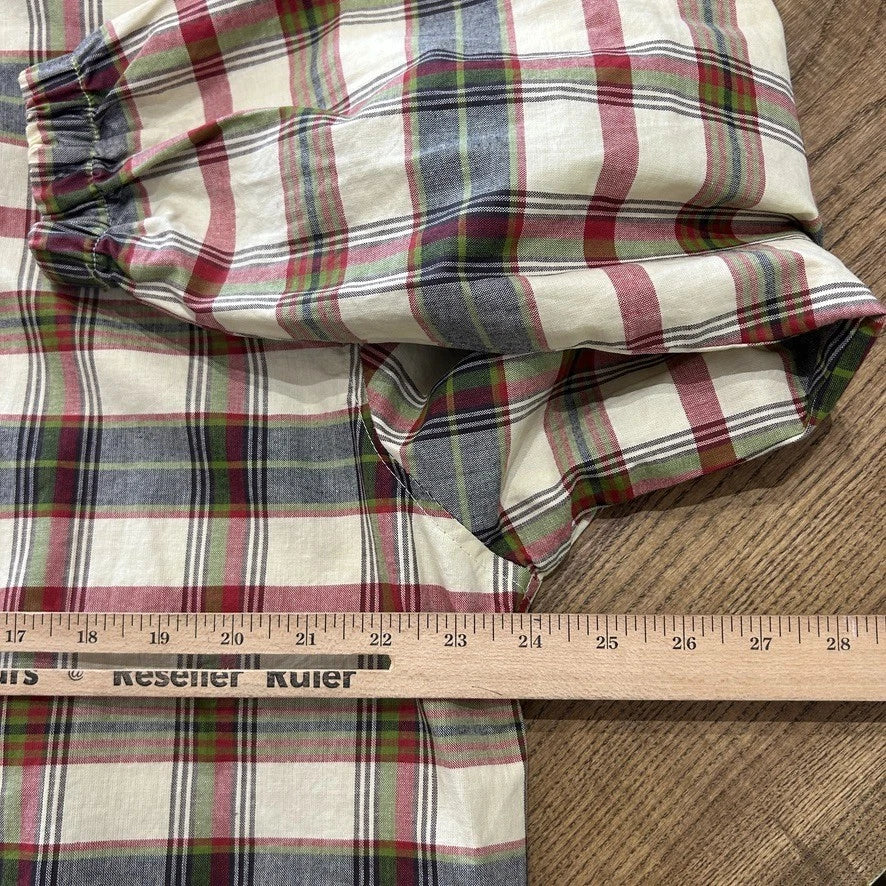 VINTAGE 90s | GAP Plaid Cotton Canvas 1/4 Zip Anorak Jacket sz S/M