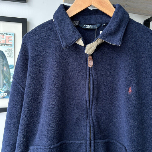 VINTAGE | Ralph Lauren Fleece Polo Harrington Zip Up Sweater sz XL
