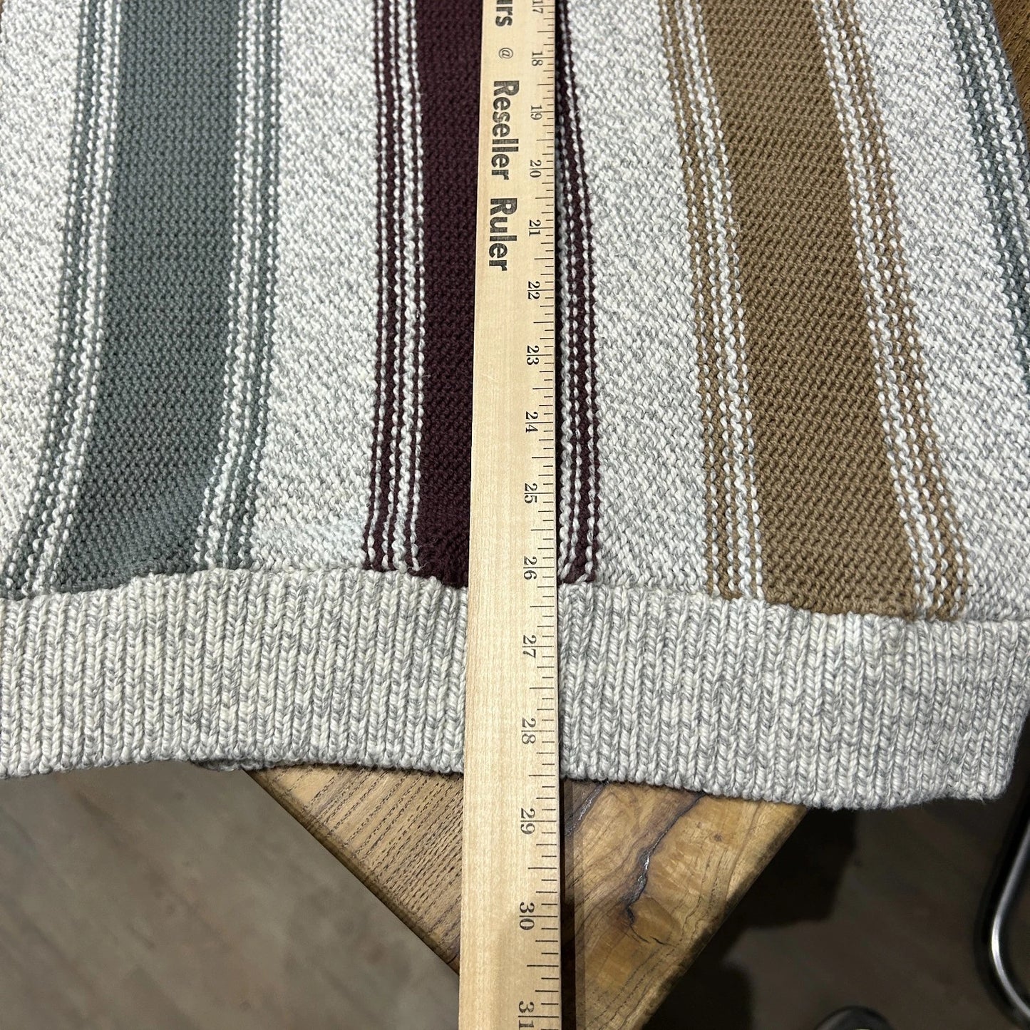 VINTAGE 90s | R&R Vertical Striped Earthtone Knit Sweater sz M