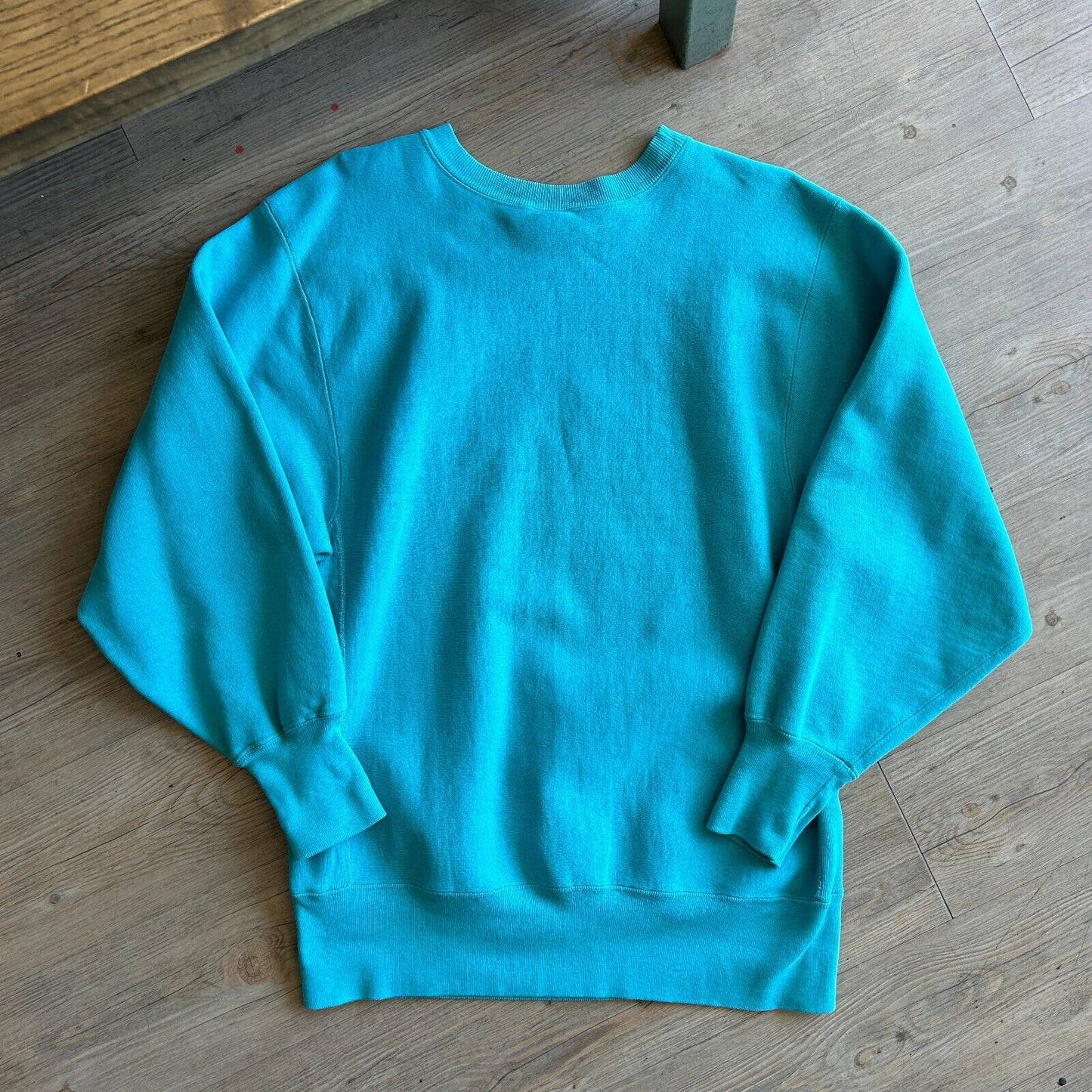 VINTAGE 90s | Champion Reverse Weave Teal Blue Crew Sweater sz XL