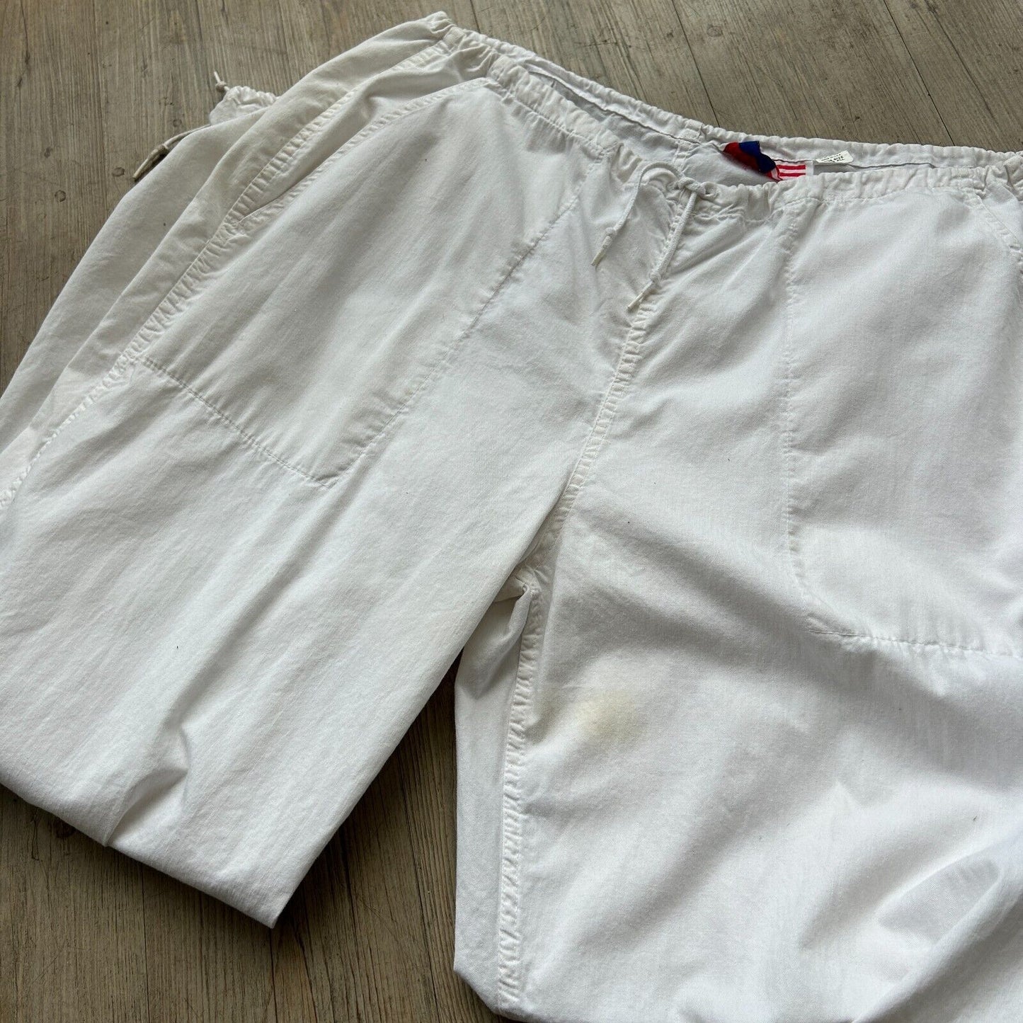 VINTAGE 90s | UFO White Cotton Parachute Baggy Pants sz OneSize