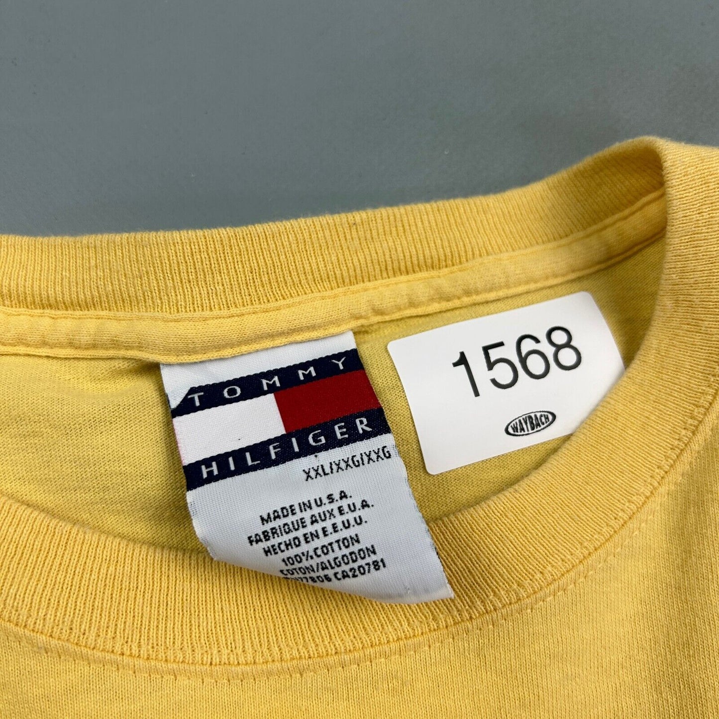 VINTAGE | Tommy Hilfiger Big Graphic Yellow T-Shirt sz XXL Men Adult