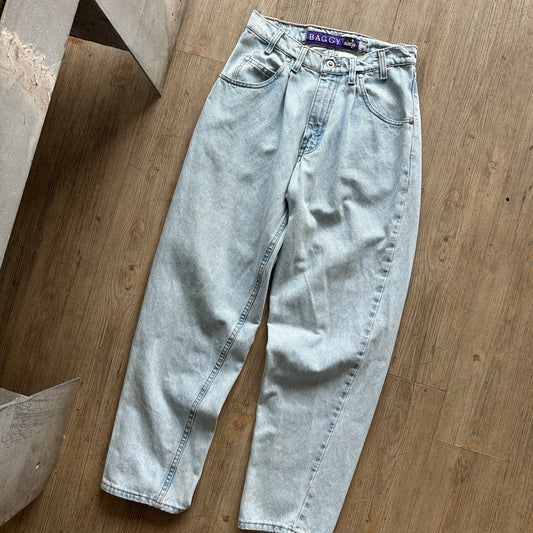 VINTAGE 90s | Levi's SilverTab Baggy Tapper Light Wash Denim Jeans Pants W28 L30