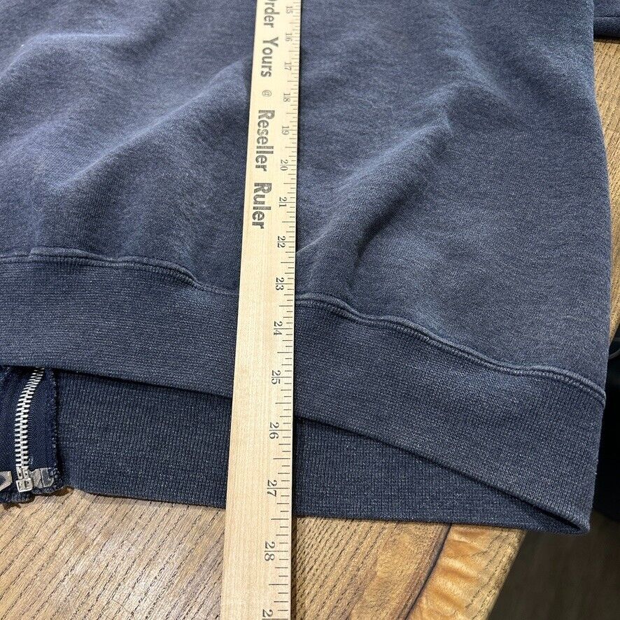 VINTAGE | Faded Blank Blue Russell Athletic Zip Up Hoodie Sweater sz XL