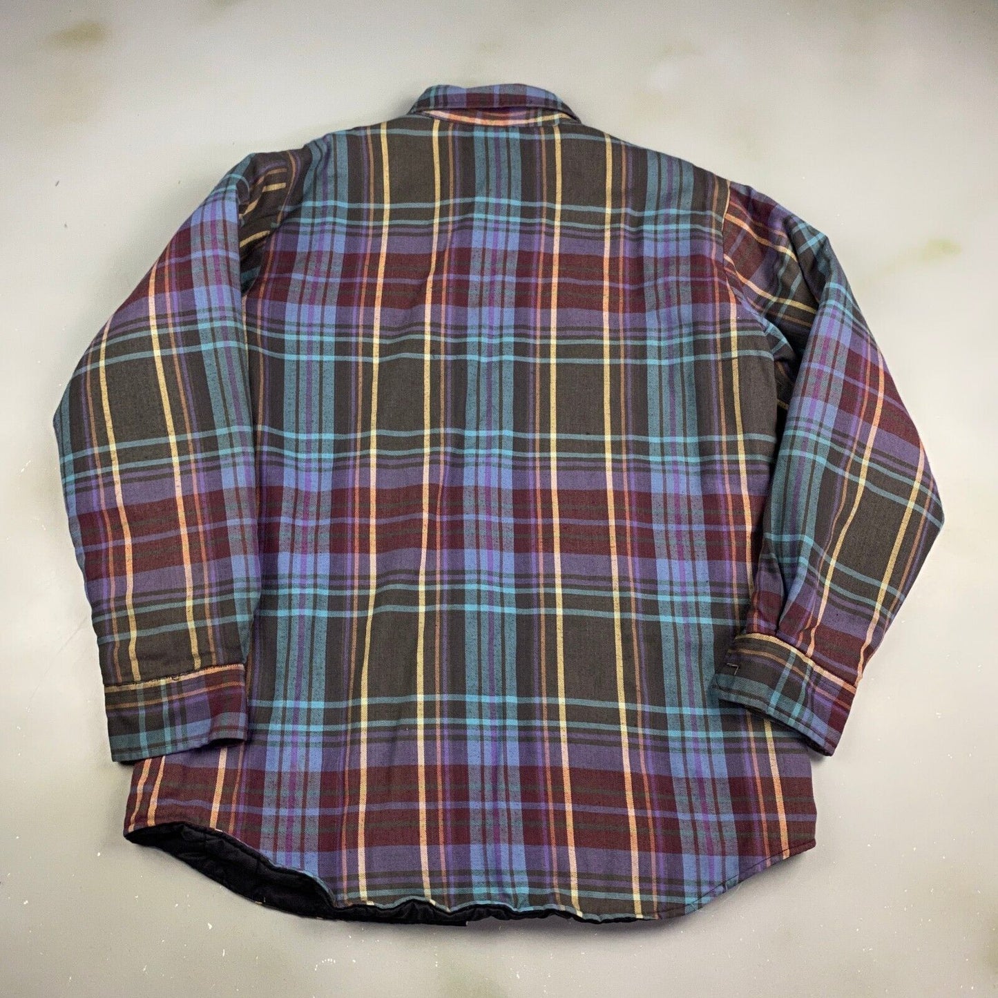 VINTAGE 90s Coleman Plaid Flannel Lined Button Up Shirt sz M-L Adult