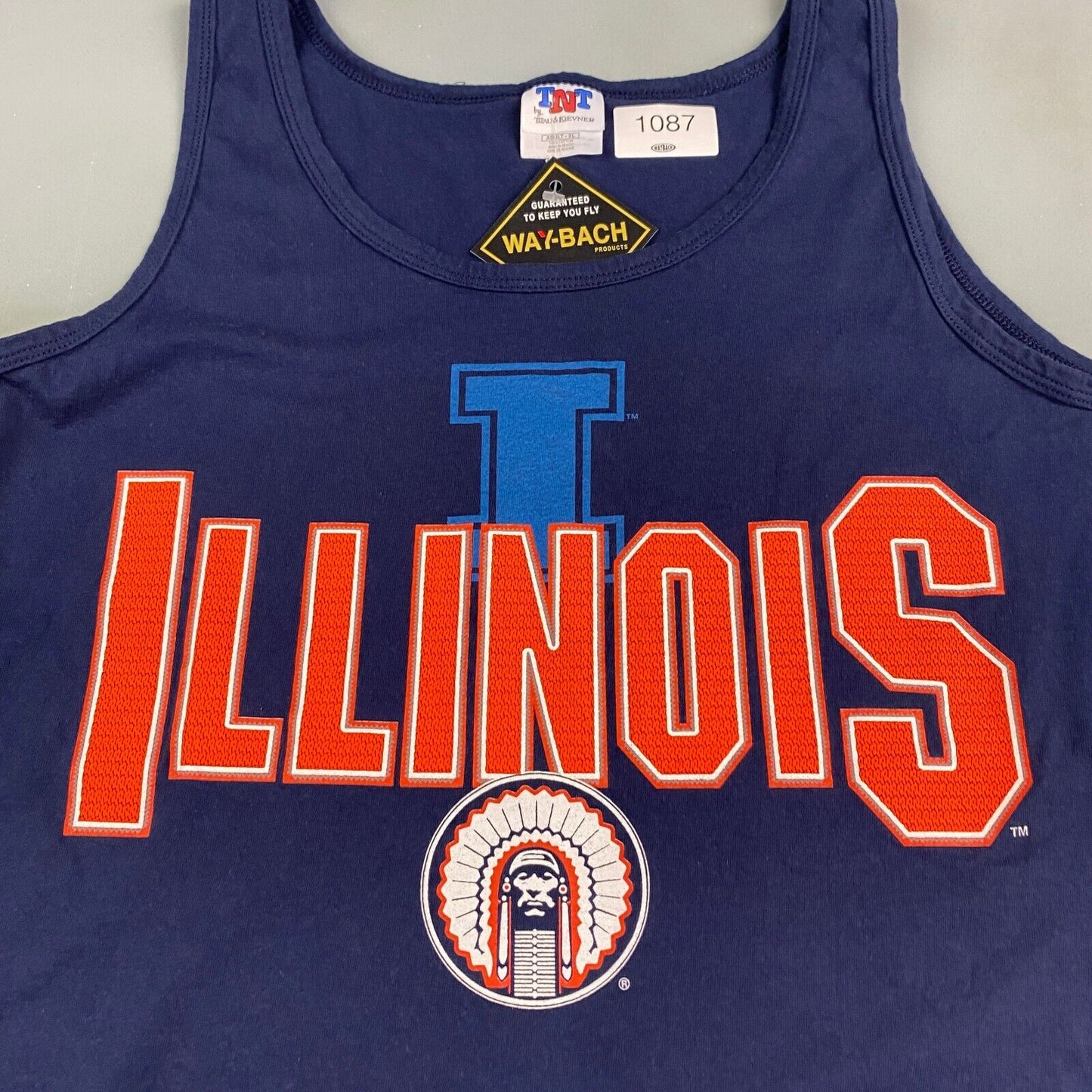 VINTAGE 90s Illinois University Sleeveless Tank T-Shirt sz XL Men Adult