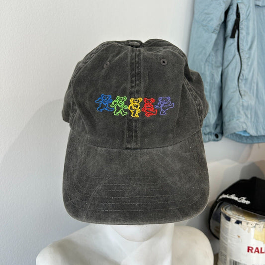 VINTAGE | Grateful Dead Faded Black Strap Back Cap HAT One Size