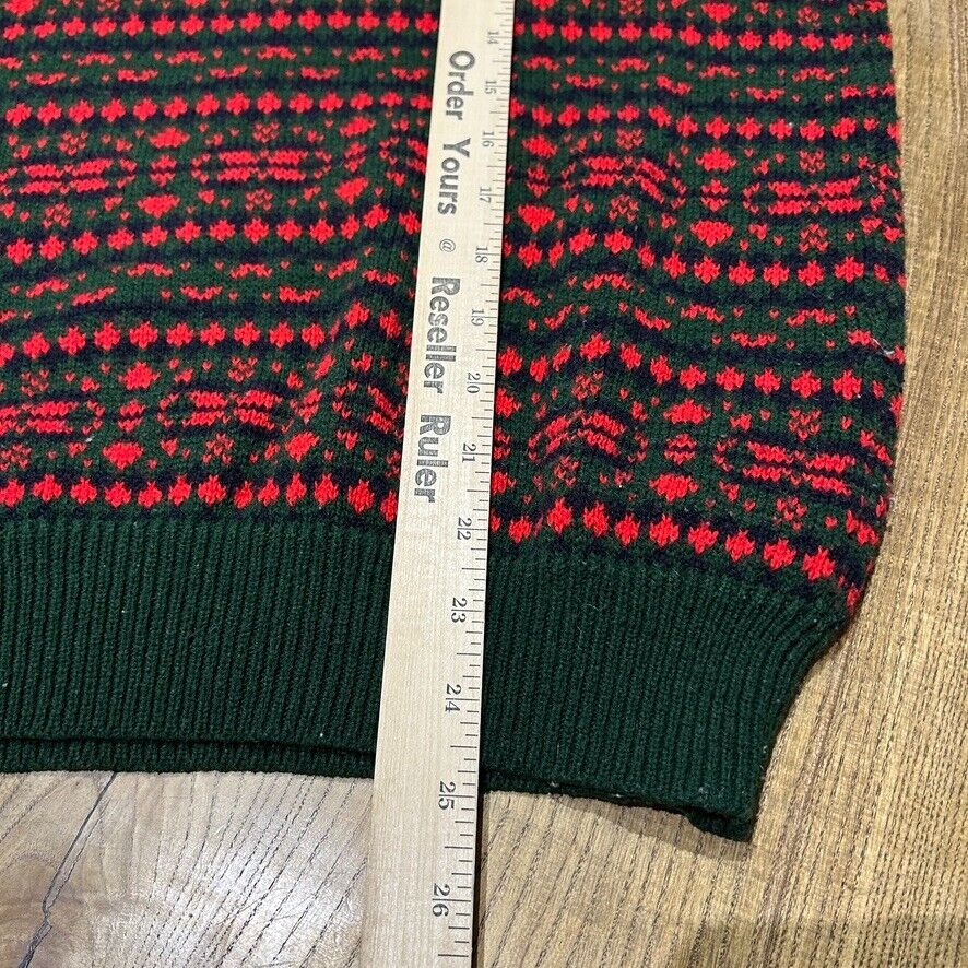 VINTAGE 80s 90s | Avocado All Over Pattern Knit Sweater sz S-M