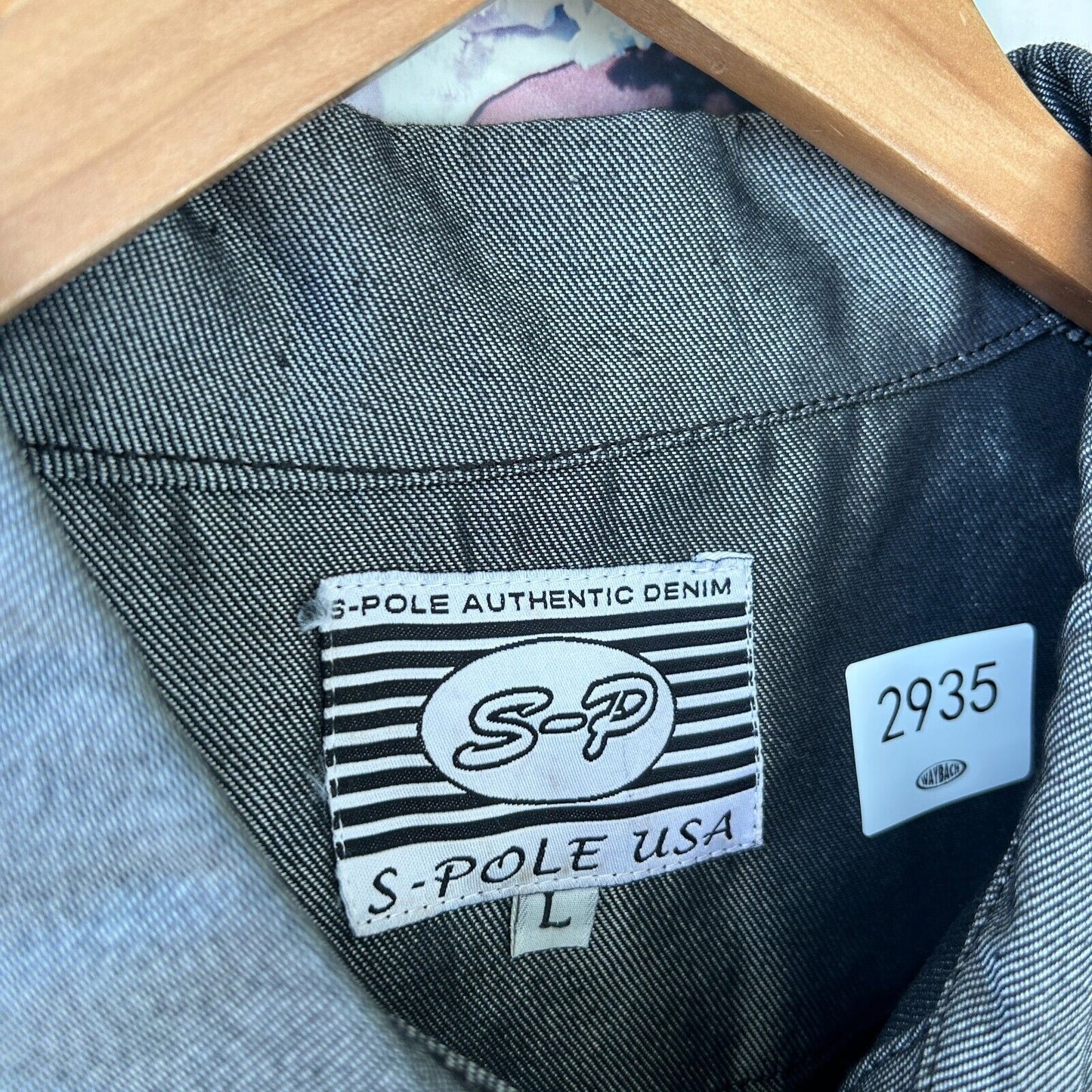 VINTAGE 90s | S-Pole Silver Denim Jacket NWT sz XXL