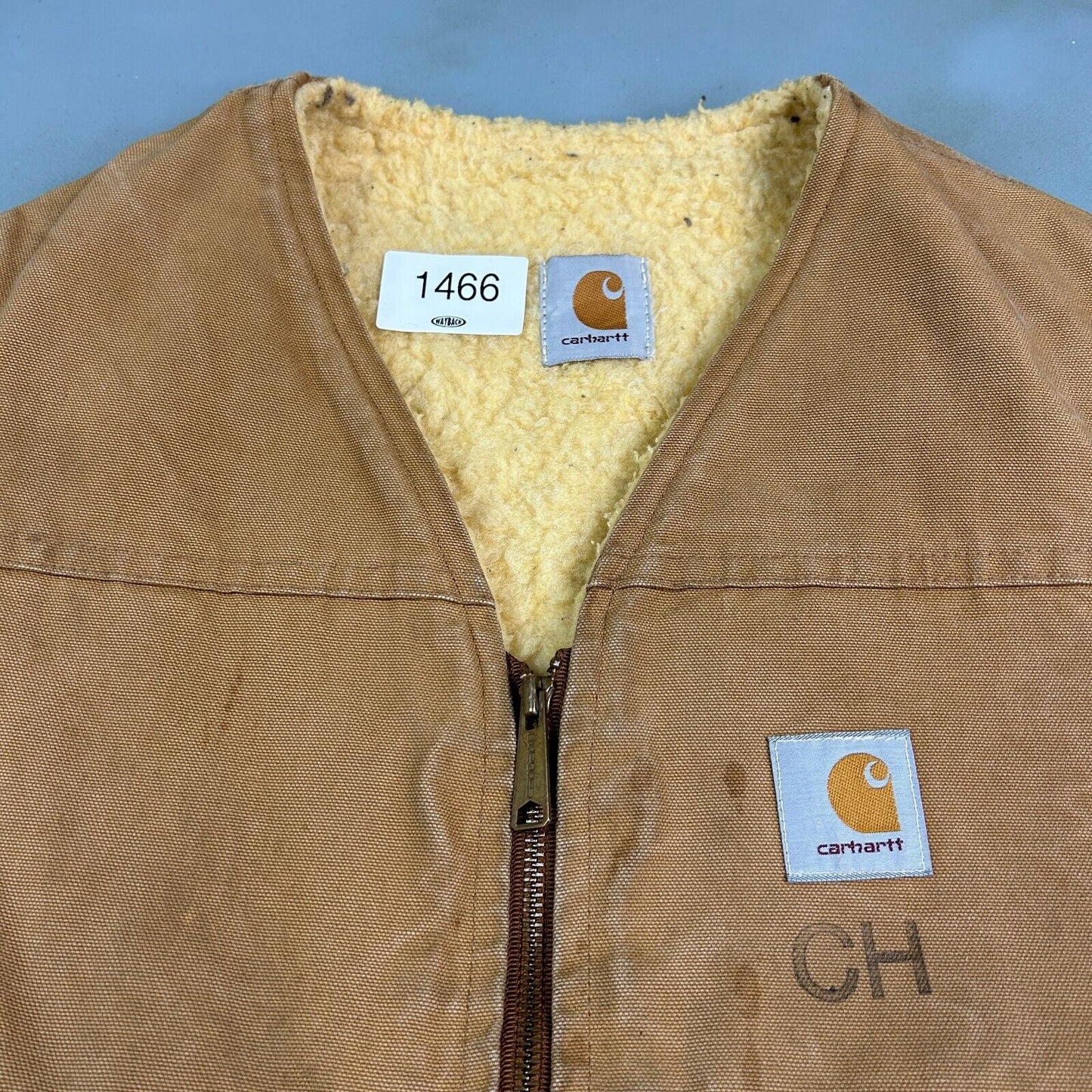 VINTAGE 90s Carhartt Sherpa Lined Vest Jacket sz Large Men Adult MadeinUSA