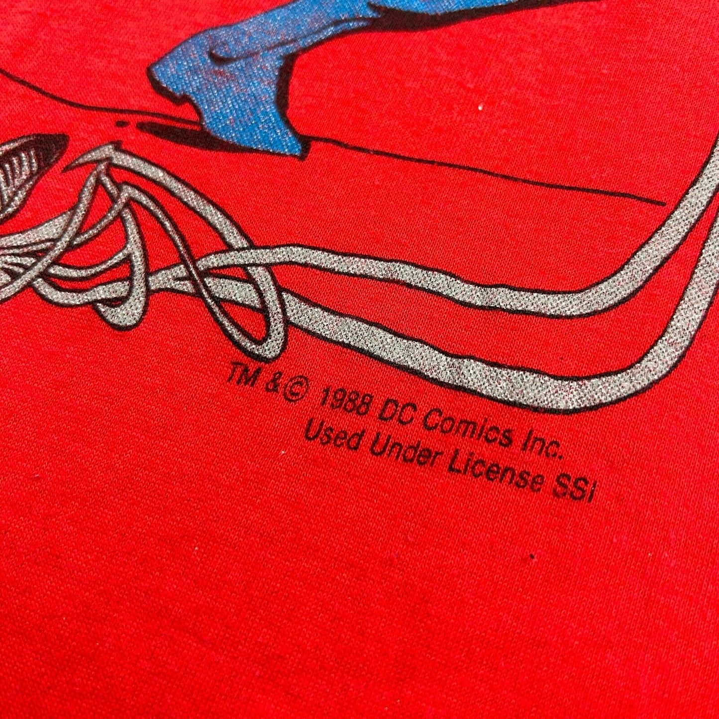 VINTAGE 80s | BATMAN DC Comics Cartoon Red T-Shirt sz Small Men Adult