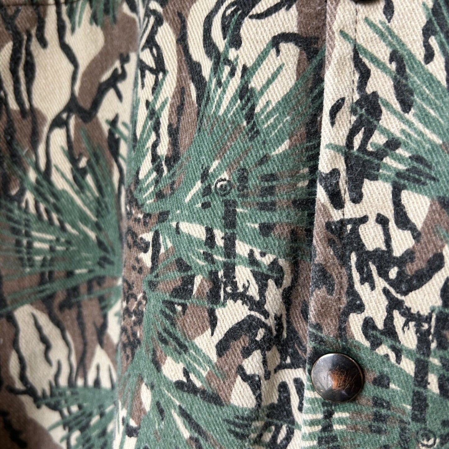 VINTAGE 80s | Piney Woods Natural Tree Camo Bomber Jacket sz L Adult
