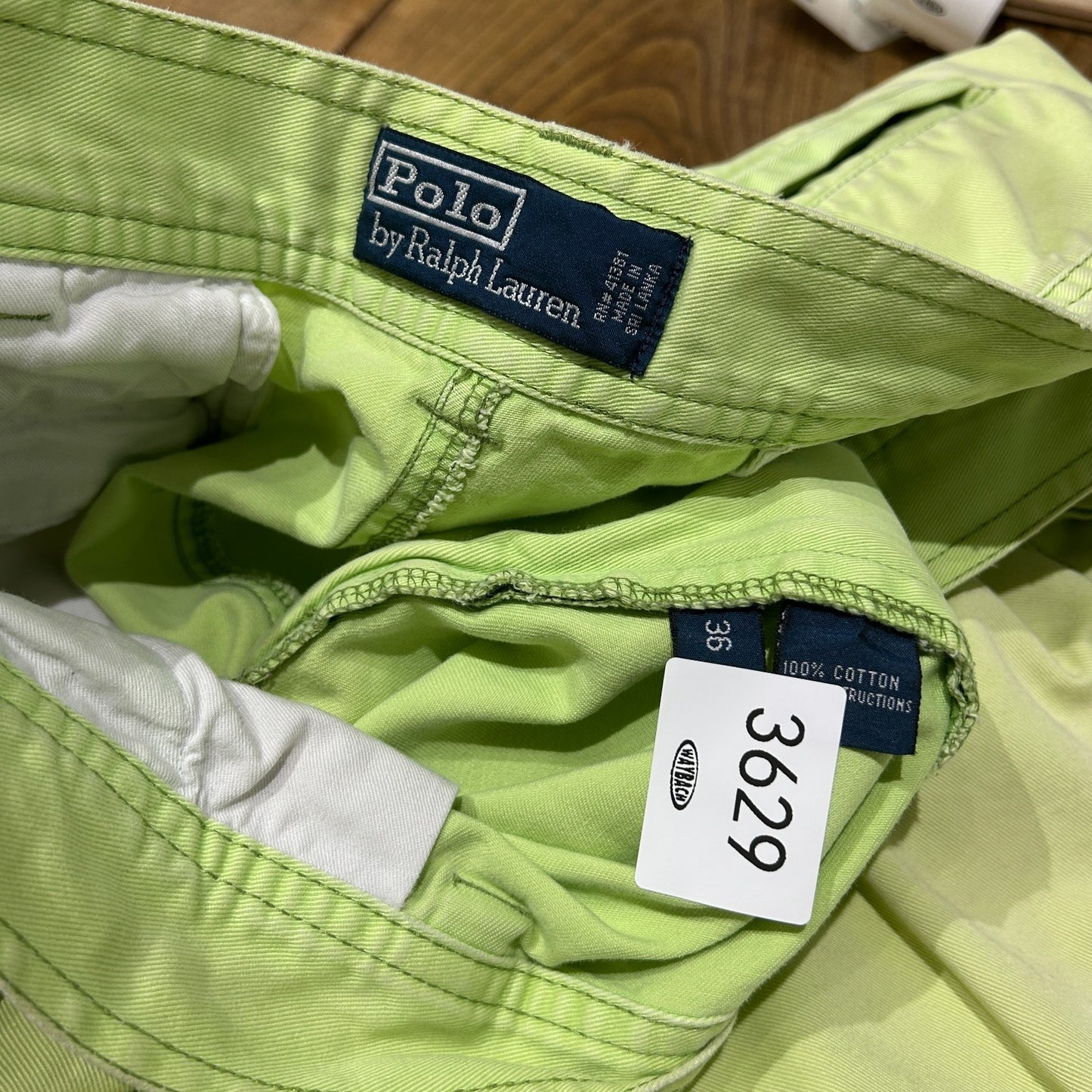 VINTAGE | Ralph Lauren Polo 67 Chino Faded Green Cargo Shorts sz W36