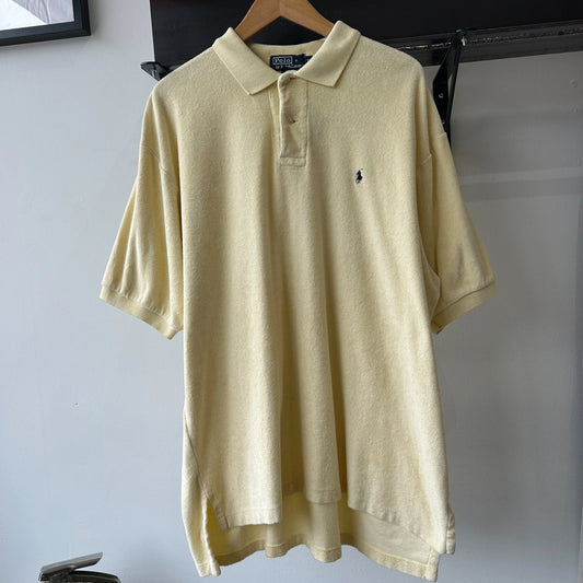 VINTAGE | Polo by Ralph Lauren Yellow Beach Towel Polo Shirt sz XL