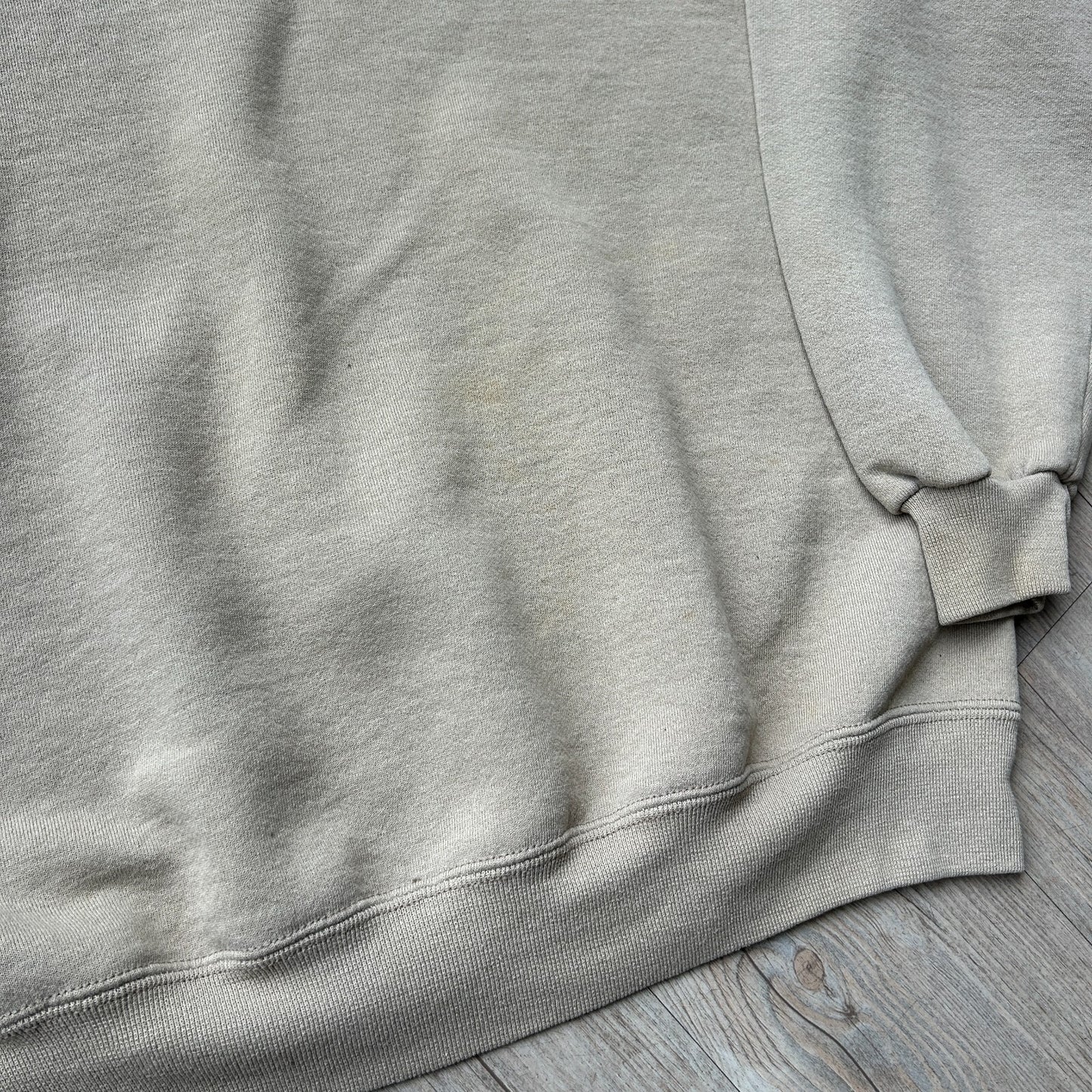 VINTAGE 90s | Russell Athletic Faded Tan Crew Sweater Made in USA sz XL