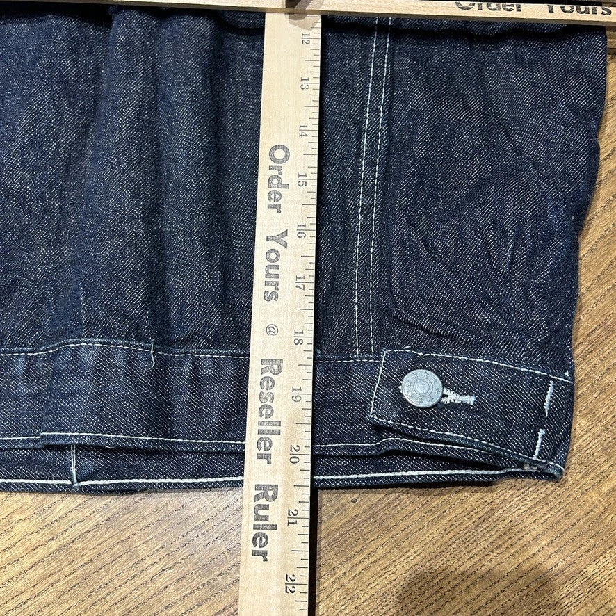 VINTAGE | Iceberg History Dark Indigo Denim Trucker Jacket sz 14 XS/S