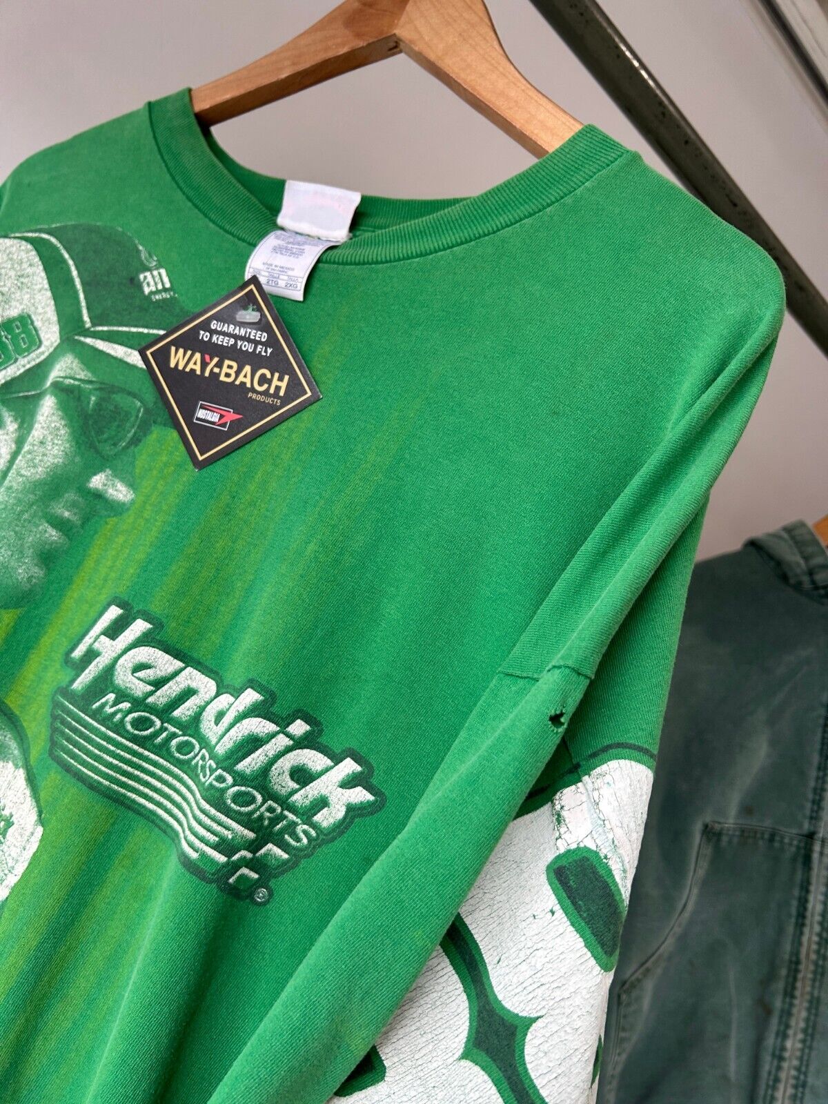 VINTAGE | Dale Earnhardt Jr. All Over Nascar Print Racing T-Shirt sz XXL Adult