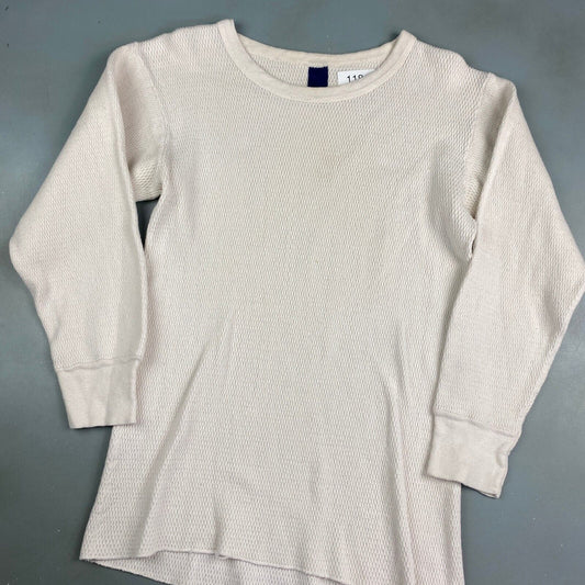 VINTAGE Blank Thermal Long Sleeve T-Shirt sz Medium Adult