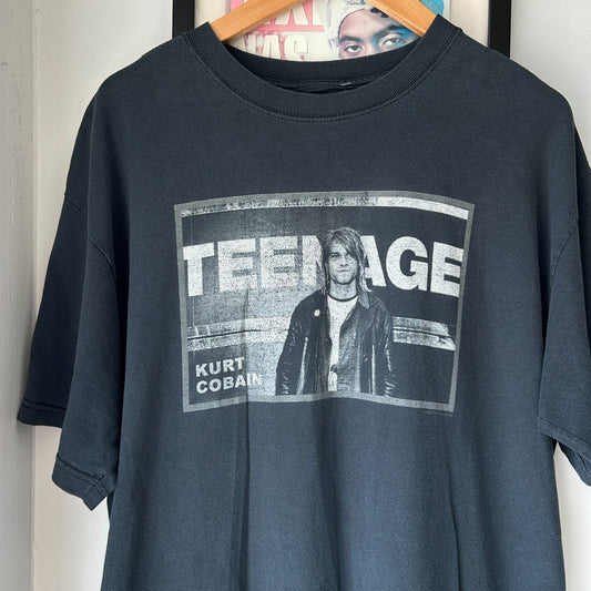 VINTAGE Y2K | Kurt Cobain Teenage Nirvana Band T-Shirt sz M