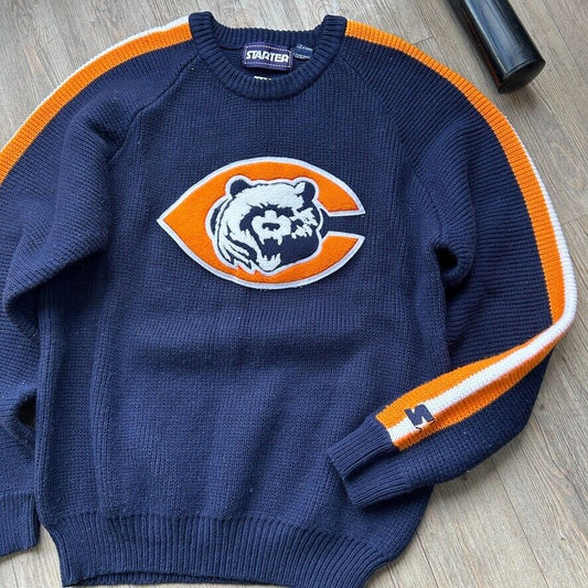 VINTAGE 90s | Chicago Bears Starter Football Knit Sweater sz S/M