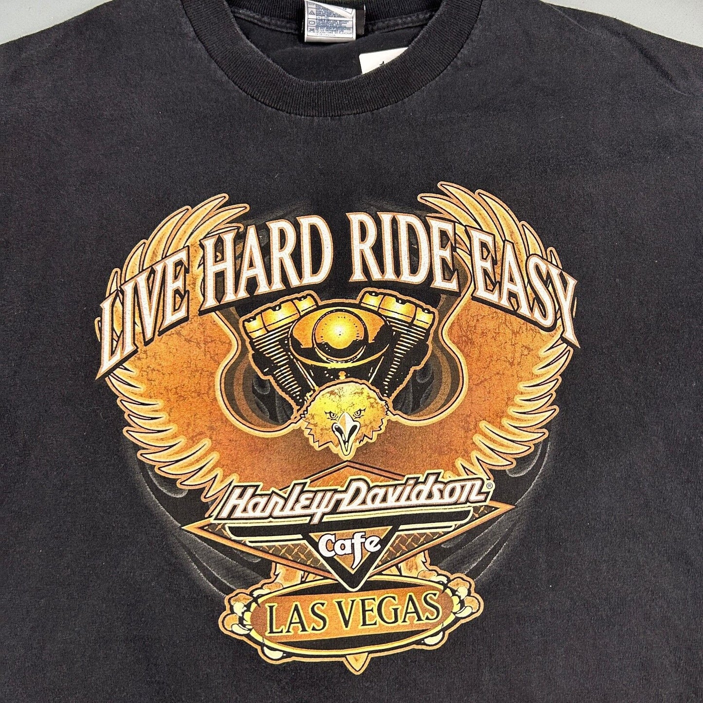 VINTAGE Harley Davidson Cafe Las Vegas Black Biker T-Shirt sz Medium Adult