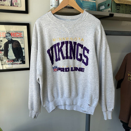 VINTAGE 90s | Minnesota Vikings Pro Line Russell Athletic Sweater sz L Adult