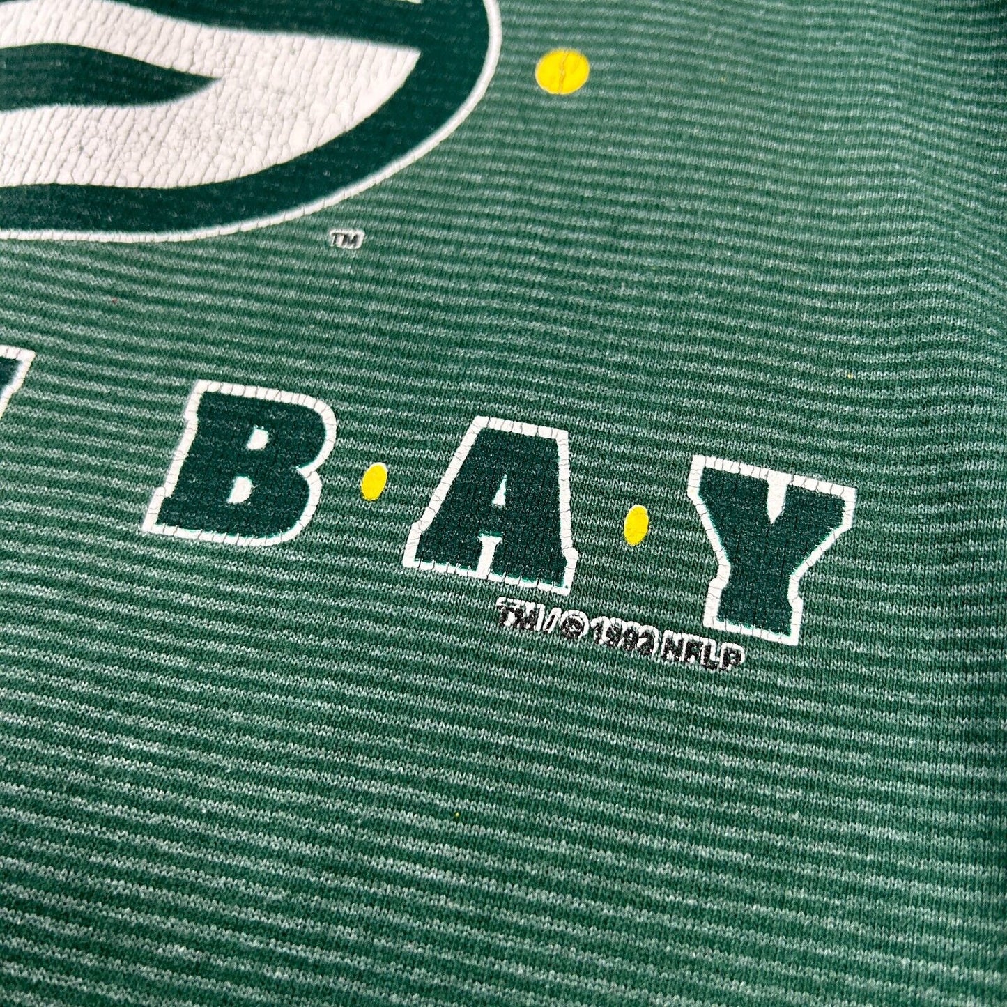 VINTAGE 1992 | NFL Green Bay Packers Striped Football Crewneck Sweater sz XS-S