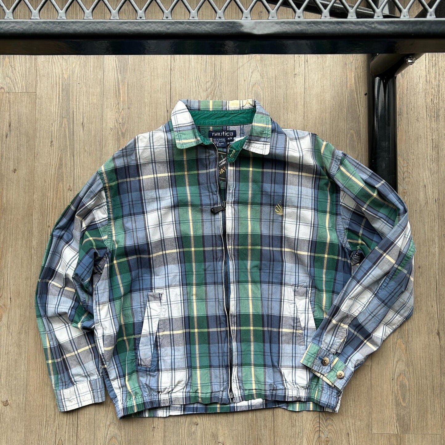 VINTAGE | Nautica Pastel Plaid Harrington Jacket sz M Adult