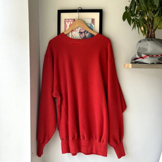 VINTAGE 1990s | Sand Knit MacGregor Heavy Weight Red Blank Crewneck Sz XXL