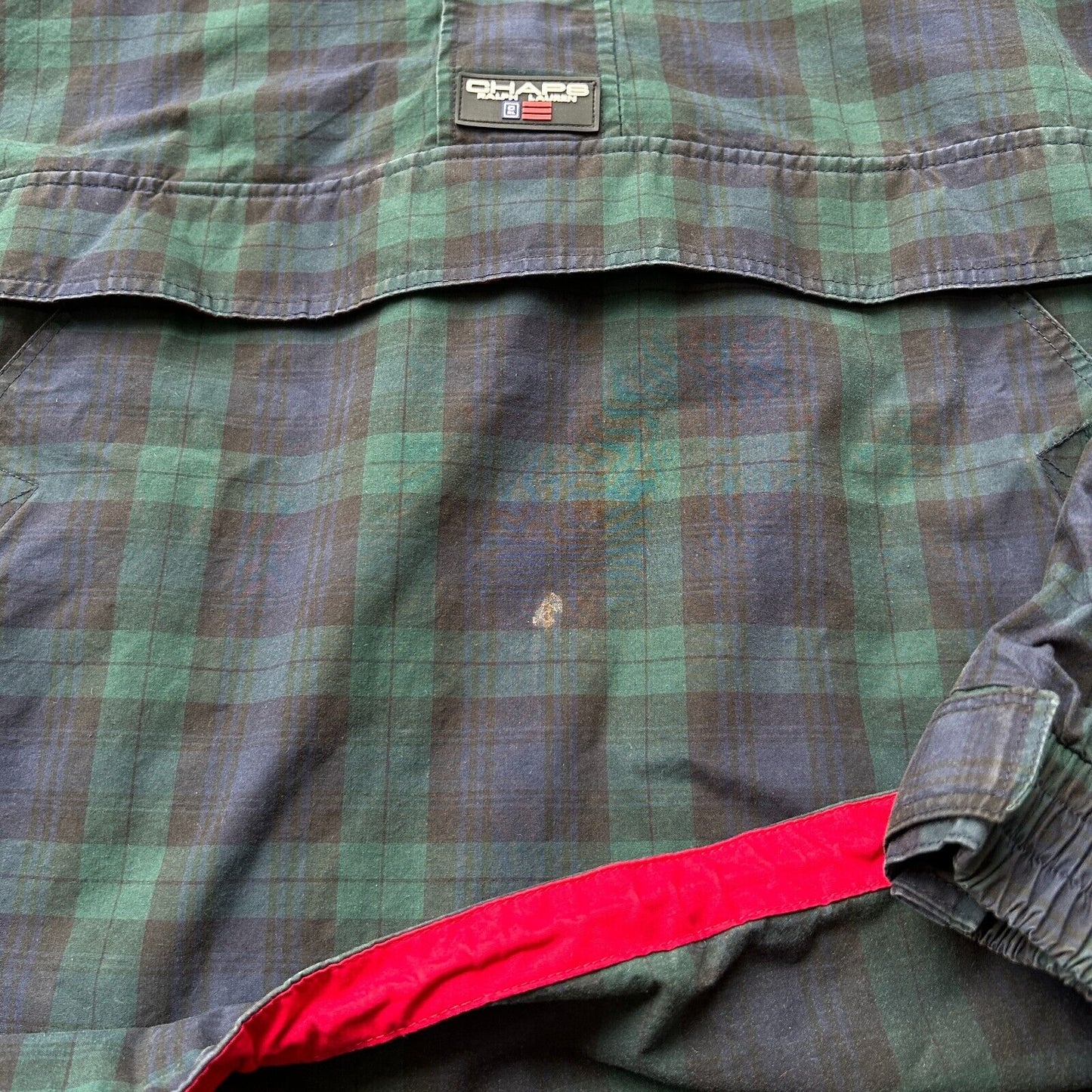 VINTAGE | Chaps RL Plaid 1/4 Zip Anorak Windbreaker Jacket sz L