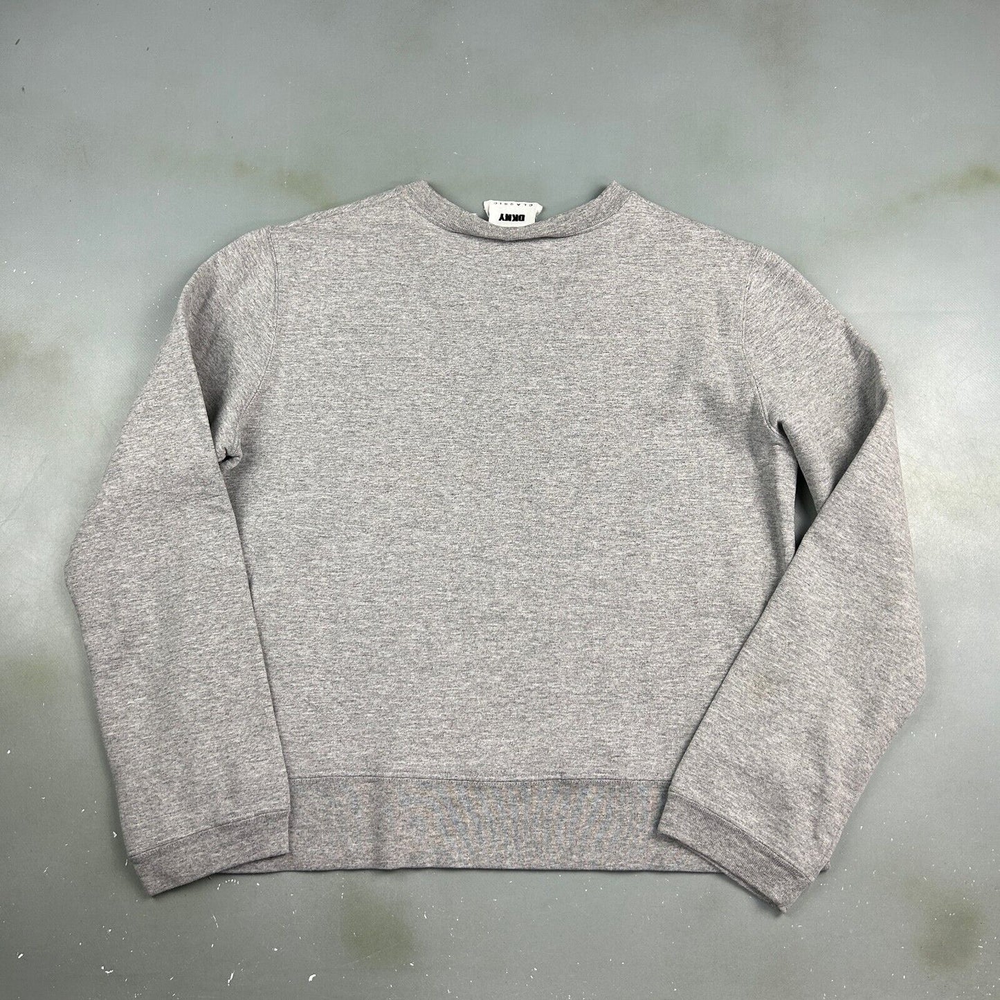 VINTAGE 90s DKNY Faded Logo Grey Crewneck Sweater sz Medium Adult