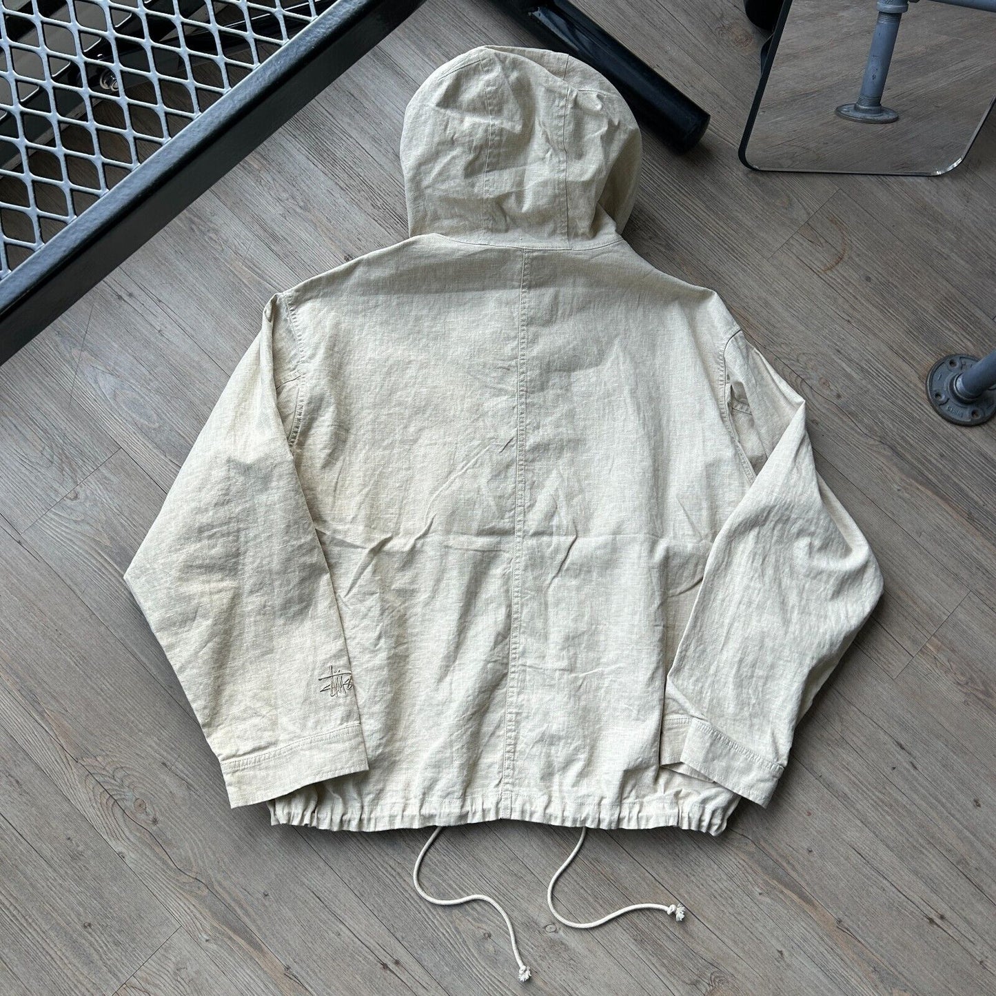 STUSSY | Waxed Linen Natural Short Parka Jacket NWT sz L