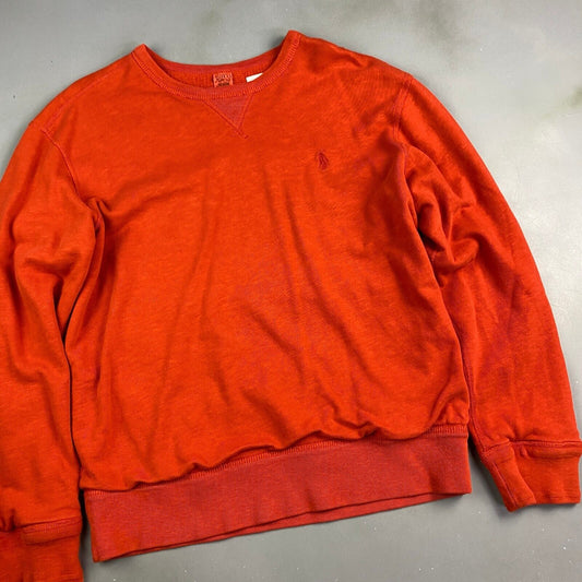 VINTAGE Ralph Lauren POLO Orange Thermal Lined Crewneck Sweater sz Large Adult