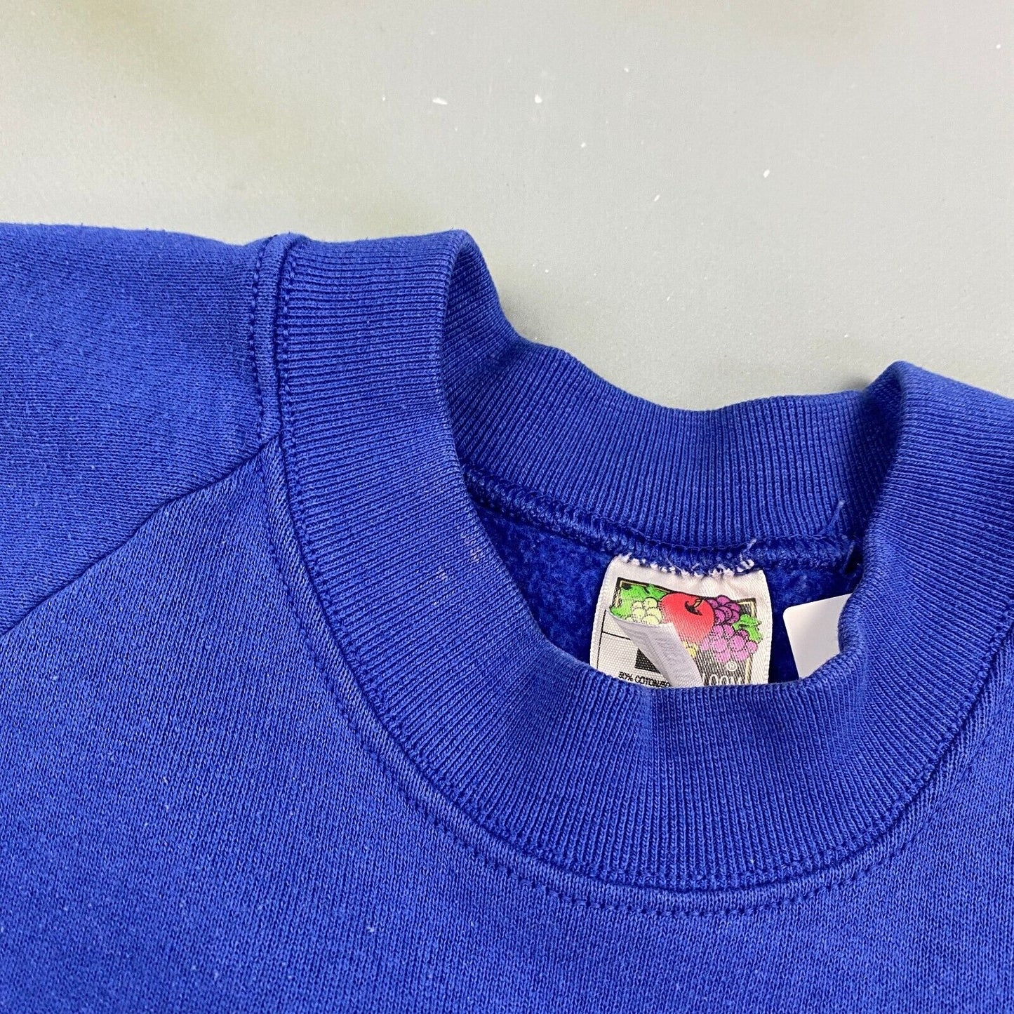 VINTAGE 90s Blank Blue Crewneck Sweater sz Large Adult