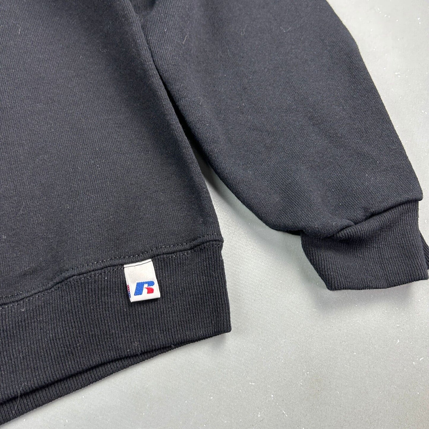 VINTAGE Russell Athletic Blank Black Crewneck Sweater sz XS Adult
