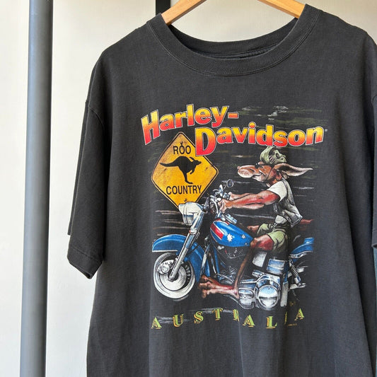 VINTAGE 90s | Harley Davidson Australia Roo Country Biker T-Shirt sz L