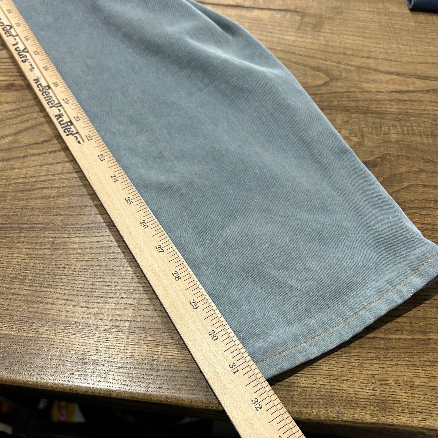 VINTAGE 90s | Lands End Aqua Over-dyed Denim Jeans Pants sz W31 L32