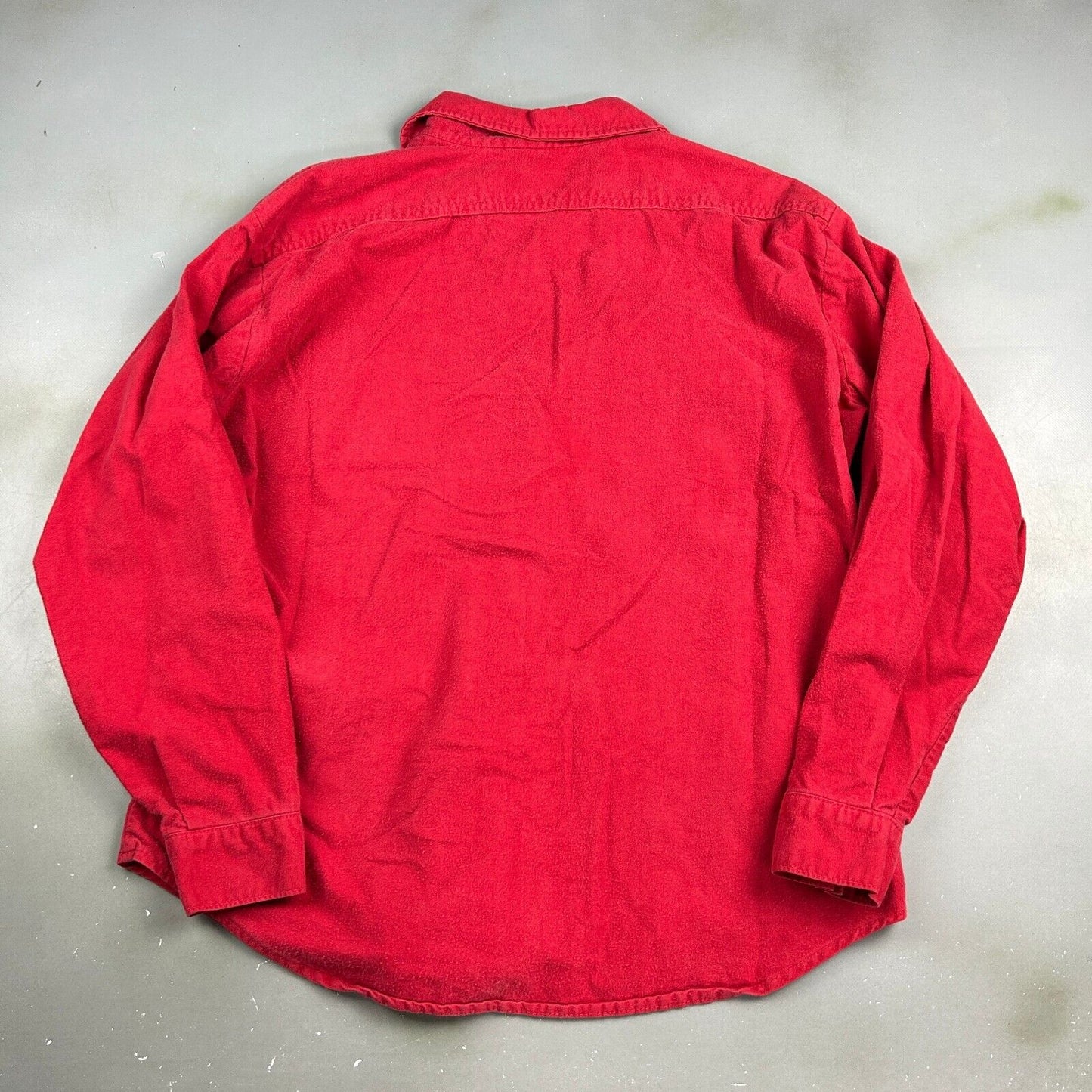 VINTAGE 90s Five Brother Red Chamois Cloth Button Up Shirt sz XL Adult