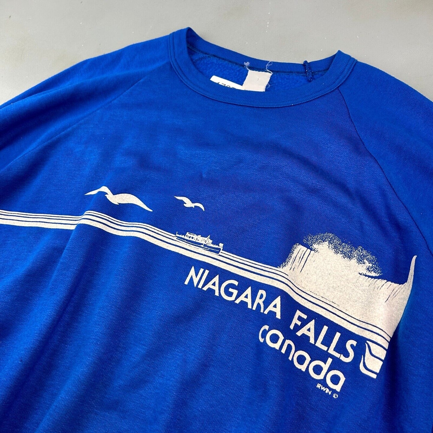 VINTAGE 80s | Niagara Falls Canada Blue Crewneck Sweater sz XL Adult