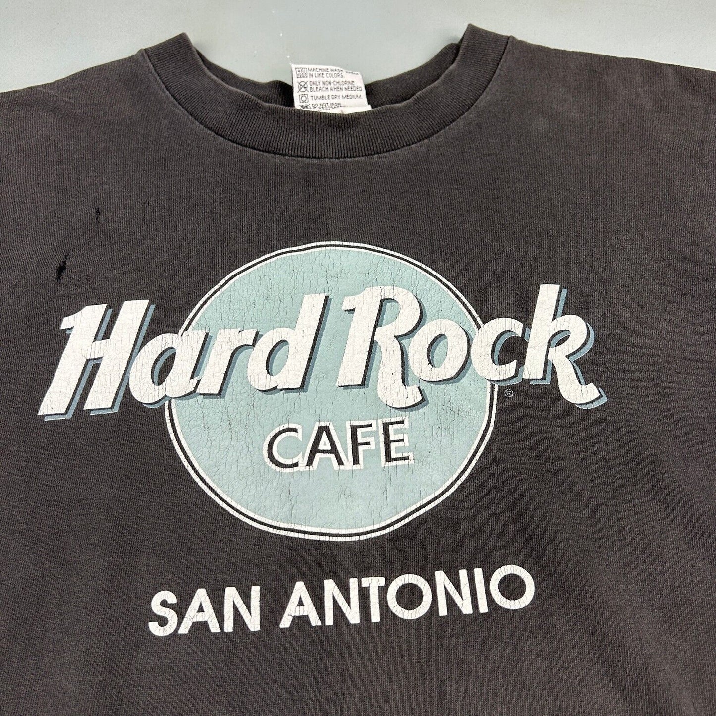 VINTAGE 90s Hard Rock Cafe San Antonio Black T-Shirt sz Medium Adult