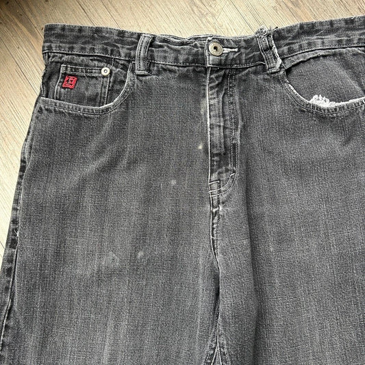 VINTAGE | Exhaust Faded Thrahed Black Baggy Denim Pants sz W34 L30