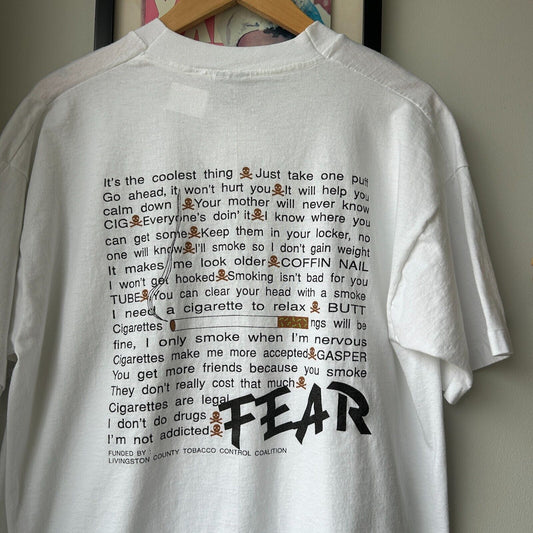 VINTAGE 90s | FEAR Tobacco Control Coalition T-Shirt sz L