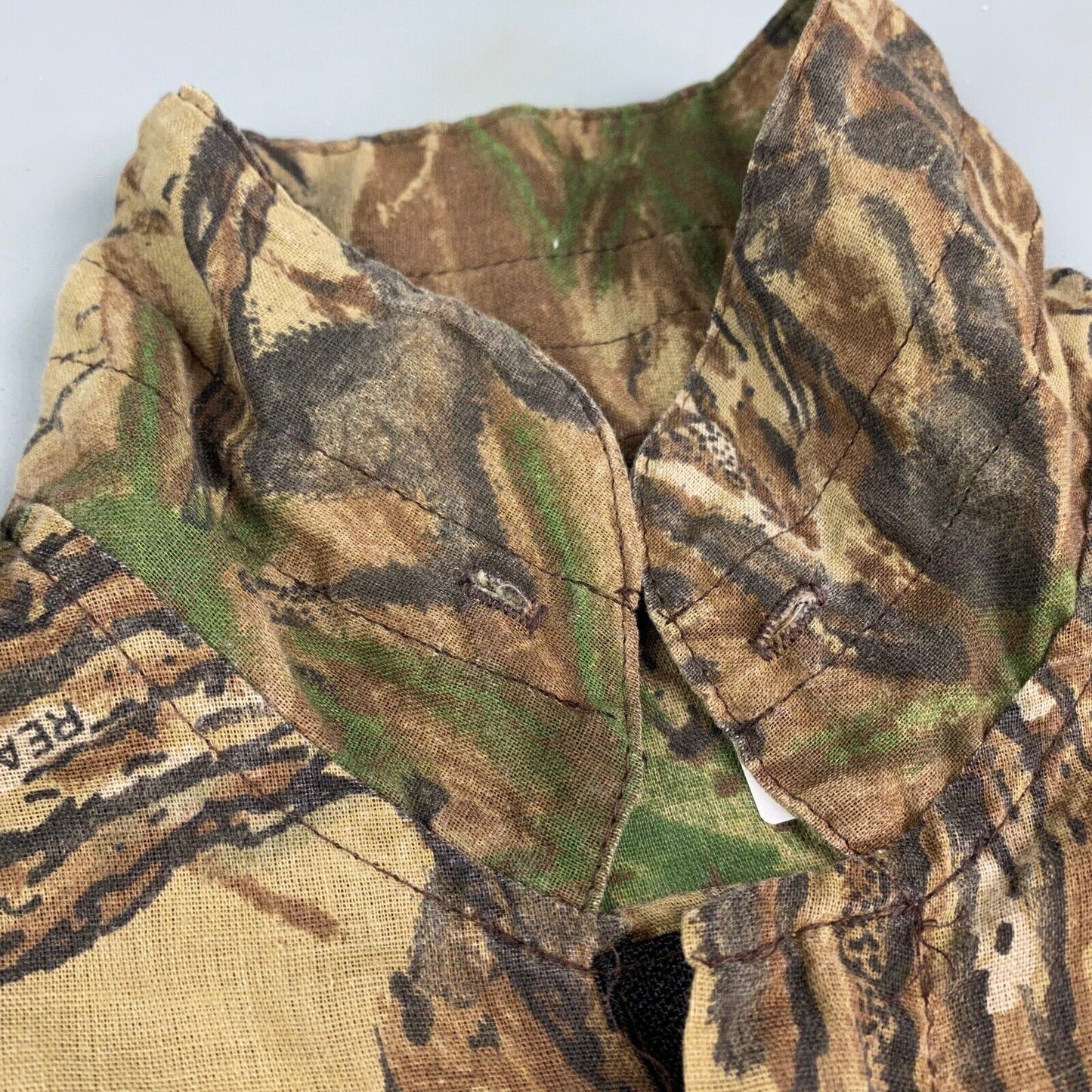 VINTAGE 90s Real Tree Cotton Blend Sheer Zip Up Jacket sz Large Adult