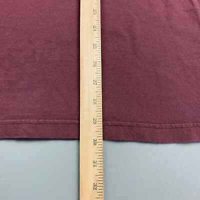 VINTAGE Carhartt Faded Maroon Henley Long Sleeve Pocket T-Shirt sz Large Adult