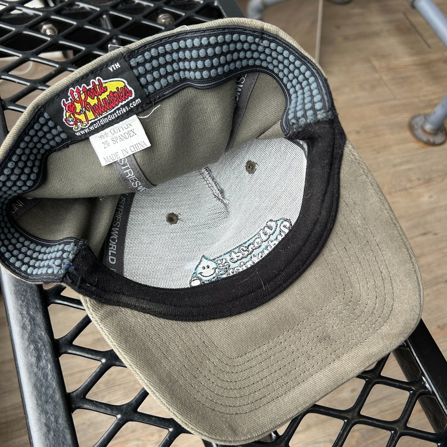 VINTAGE | World Industries Wet Willy Olive Flex Fit Hat sz S-M