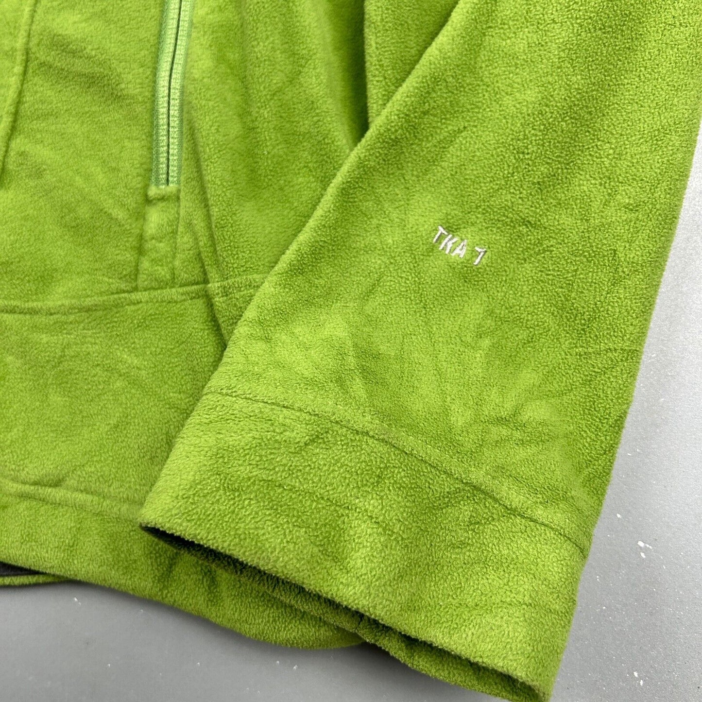 VINTAGE The North Face Green Full Zip Tech Fleece Sweater sz L-XL Adult
