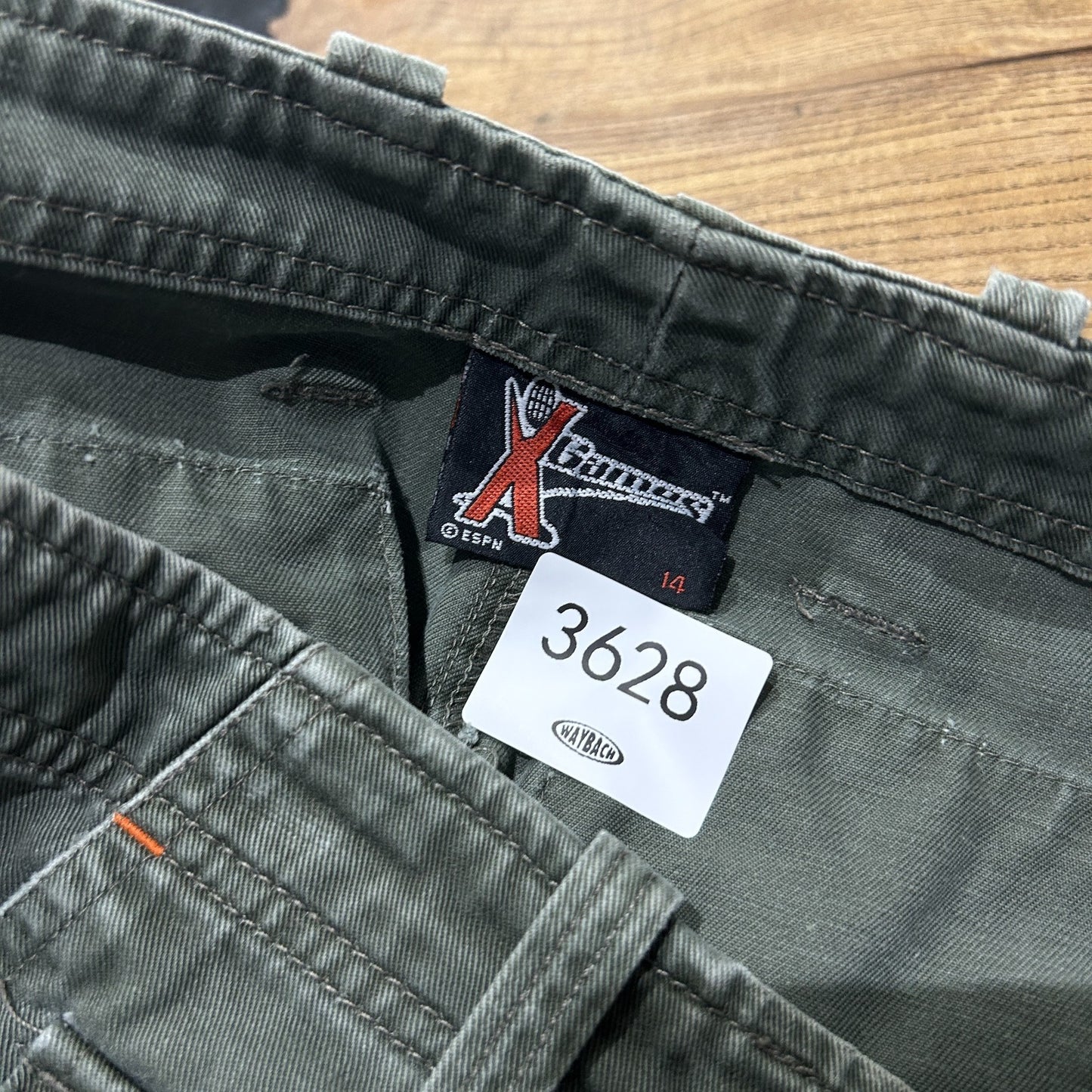 VINTAGE 90s Y2K | X-Games Espn Green Multi Cargo Shorts sz W30