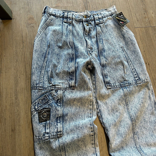 VINTAGE 90s | Gitano Light Acid Wash Loose Fit w Tapper Jeans Pants sz W30 L30